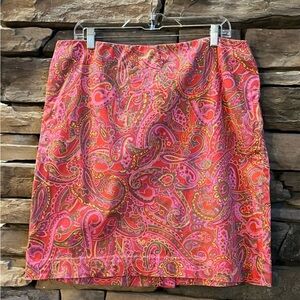 Jones New York Signature Colorful Paisley Skirt Size 16